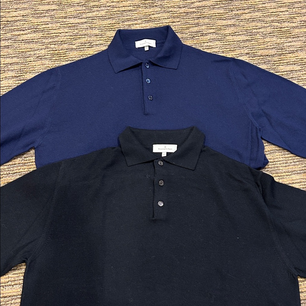Ermenegildo Zegna Dark Blue Polo Shirt
